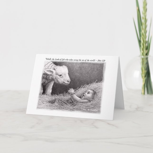 "Lamb" av Lisa Vento Hainline Helgkort (Framsida)