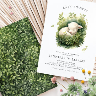 Lamb Baby Shower Gender Neutral-inbjudningar