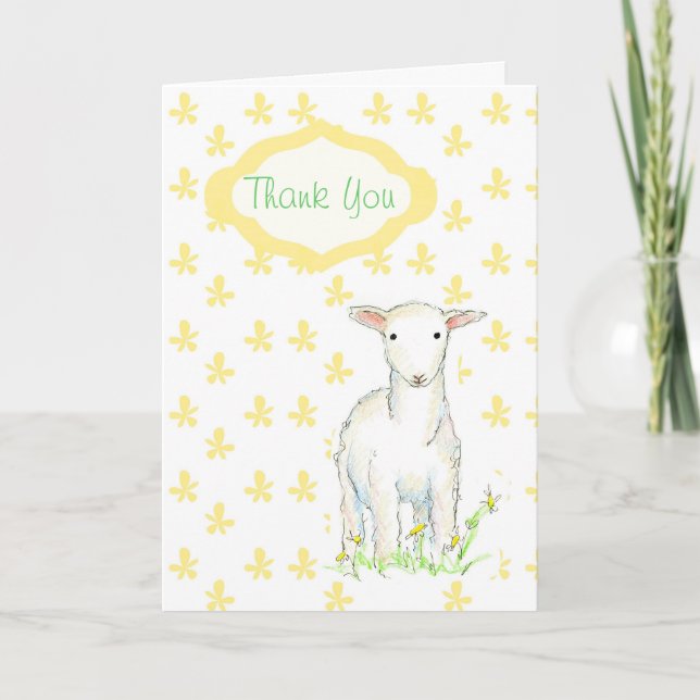 Lamb Baby Shower Gift Tack Kort (Framsida)