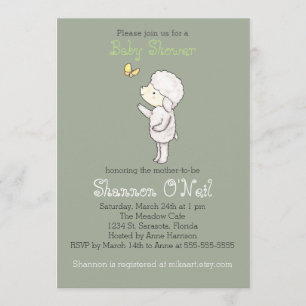 Lamb Baby Shower-inbjudan Cute Lamb Christian Inbjudningar