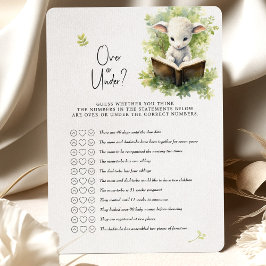 Lamb Baby Shower-spel över eller under? Inbjudningar