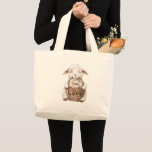 Lamb Basket Daisy Flowers Jumbo Tygkasse<br><div class="desc">Lamb Basket Daisy Flowers</div>
