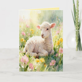 Lamb Bible Verse Customized Easter Card Helgkort