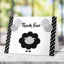Lamb Black White Gender Neutral Baby Shower Cute C