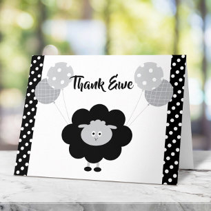 Lamb Black White Gender Neutral Baby Shower Cute C Tack Kort
