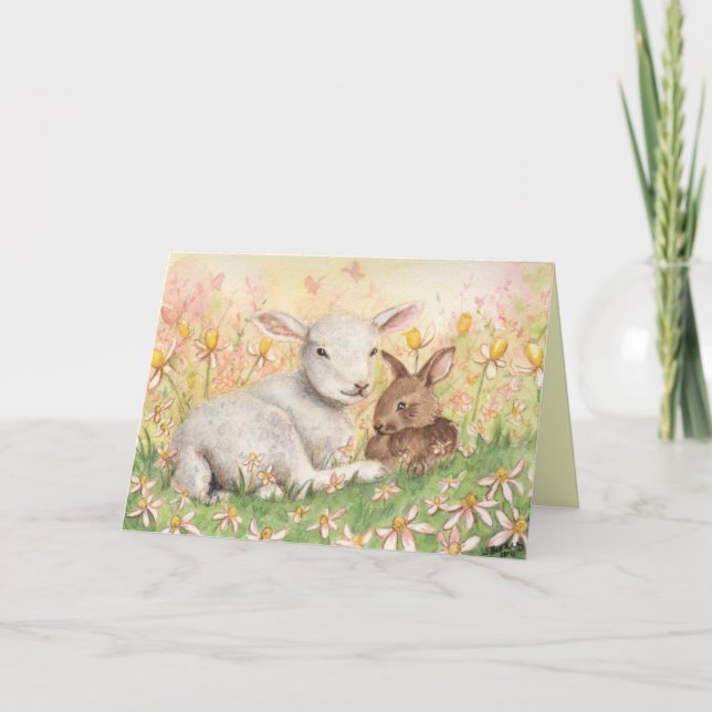 Lamb & Bunny-kort Helgkort (Framsida)