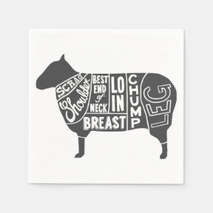 Lamb Butcher-diagram Pappersservett