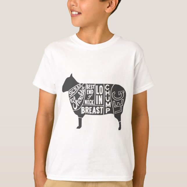 Lamb Butcher-diagram T Shirt (Framsida)