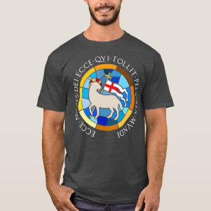 Lamb från gud Agnus Dei Bible citerar katolska Pås T Shirt