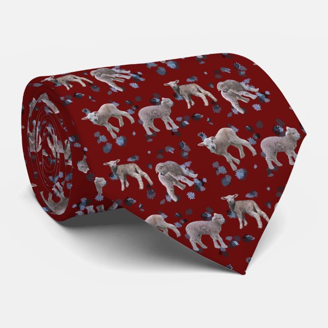 Lamb Frenzy Tie (Burgundy) Slips (Rullad)