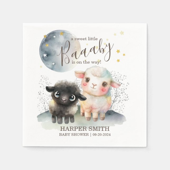 Lamb Kön Neutral babystötare Pappersservett (Framsidan)