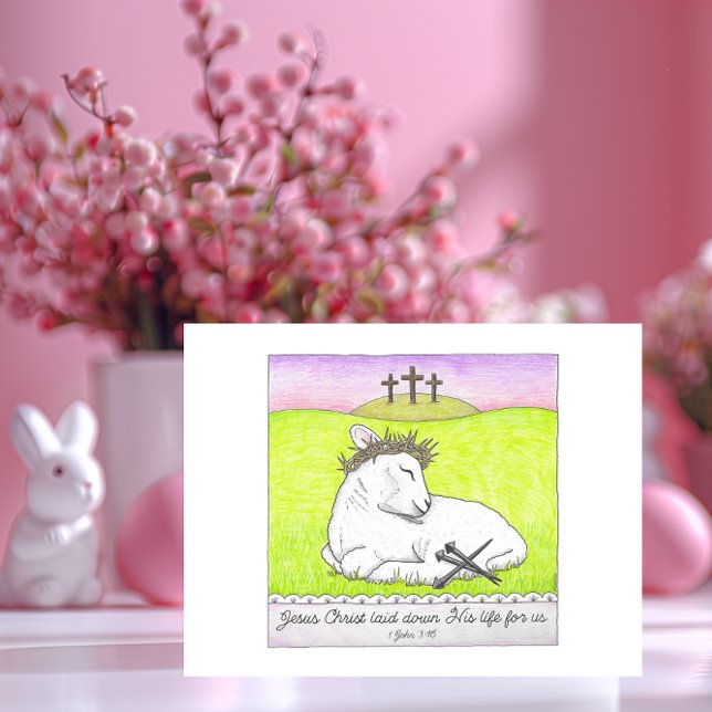 Lamb Krona of Thorns inspirational vycard Vykort (Skapare uppladdad)
