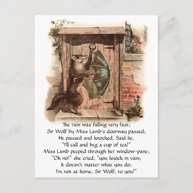 Lamb låter inte Vargen komma in Vykort (Framsida)