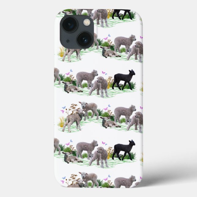 Lamb Meadow iPhone 13-fodral (Baksida)