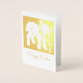 Lamb med blommor folierat kort