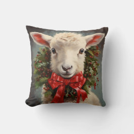 LAMB n WREATH CHRISTMAS PILLOW Kudde
