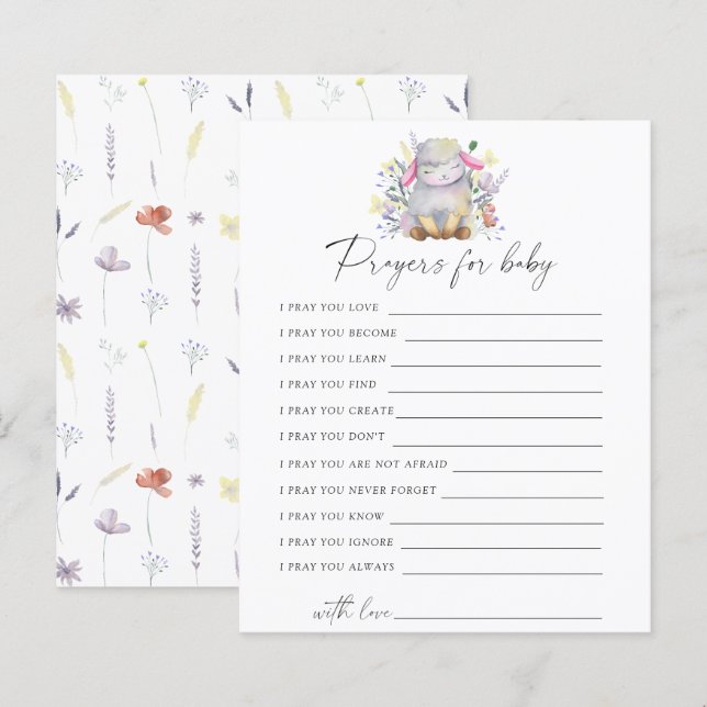 Lamb - Party | Prayer för baby-vilt (Fram/baksida)