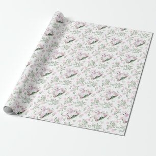Lamb Rosa ros Blommigt Baby Shower Presentpapper