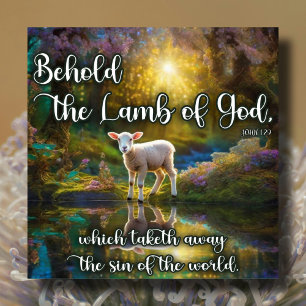 Lamb Scripture Resurrection Christian Påsk Julkort