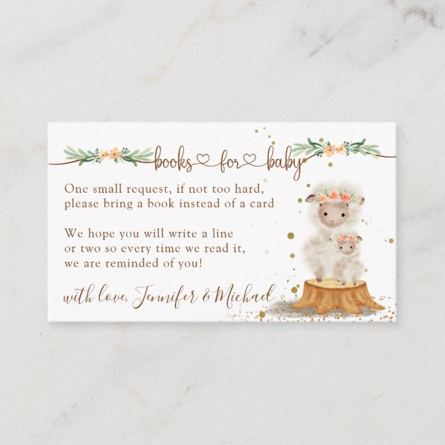 Lamb Sheep New Mamma Bokar för Baby Tilläggskort (Framsida)