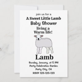 Lamb som lever en ljuvlig lamm för babyskor inbjudningar