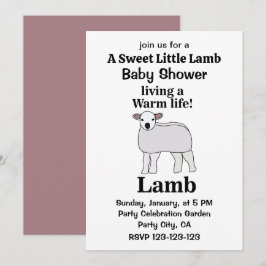Lamb som lever en ljuvlig lamm för babyskor inbjudningar