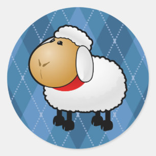 Lamb Stickers Runt Klistermärke