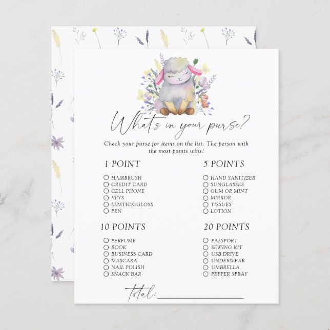 Lamb - Vad är det i ditt handväska? (Fram/baksida)