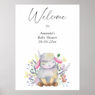 Lamb - välkommen babydusch party poster