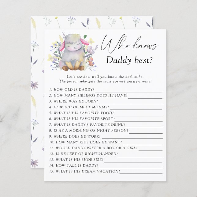 Lamb - Vem känner pappa bäst? (Fram/baksida)