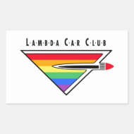 Lambda Car Klubb Logotyp Sticker Rektangulärt Klistermärke