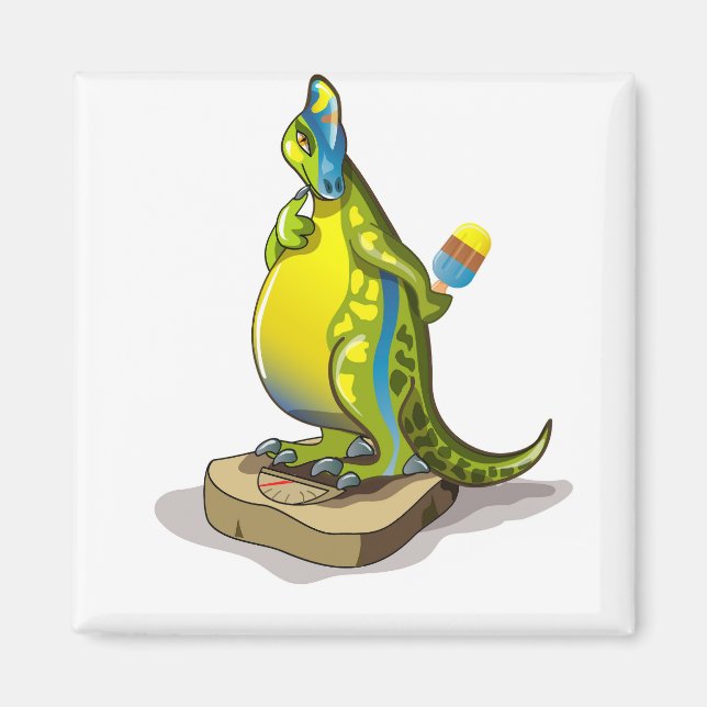 Lambeosaurus står på en . magnet (Framsidan)