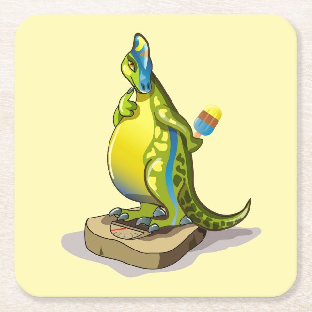 Lambeosaurus står på en . underlägg papper kvadrat (Framsidan)