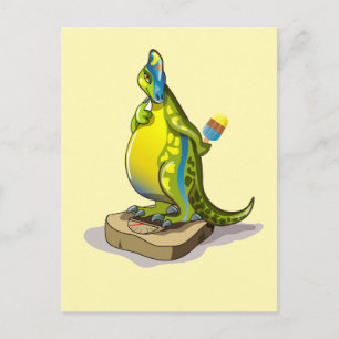 Lambeosaurus står på en . vykort