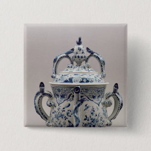 Lambeth Delftware possetkruka, blått och vit Knapp