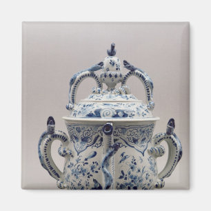 Lambeth Delftware possetkruka, blått och vit Magnet