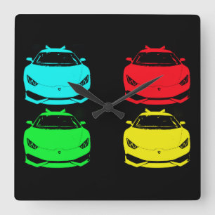 ~Lambopopet Art~ WALLCLOCK, SKRÄDDARSY DET! Fyrkantig Klocka