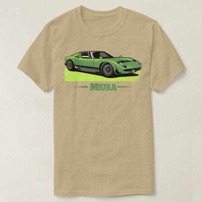 Lamborghini Miura Grönt T Shirt (Design framsida)