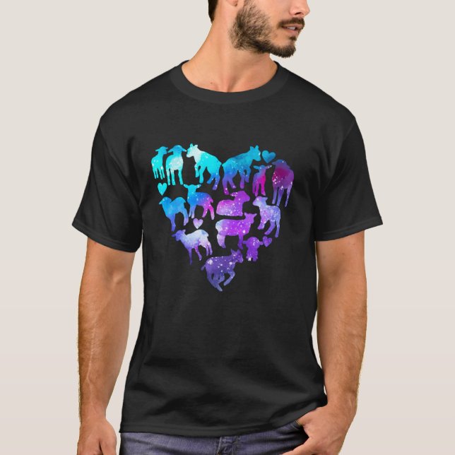 Lambs Älskare Heart Cute Lamb Bara en flicka som K T Shirt (Framsida)