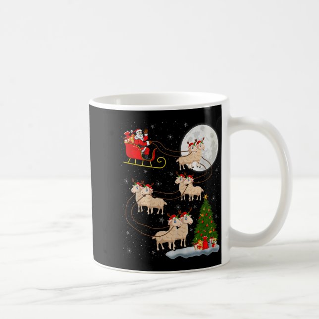 Lambs Sheep Santa Sleigh Flying Funny Magical Chri Kaffemugg (Höger)