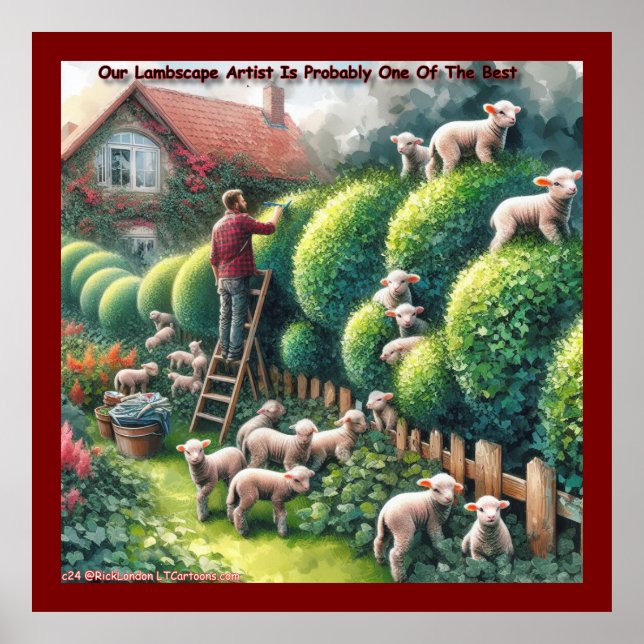 Lambscape Konstnär: Topiary Blir Ullig Poster (Framsidan)