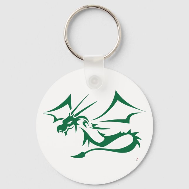 Lambton Grönten Dragon Nyckelring (Framsida)