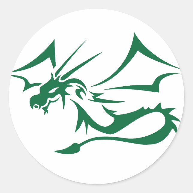 Lambton Grönten Dragon Runt Klistermärke (Framsida)