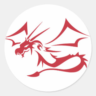 Lambton Red Dragon Runt Klistermärke