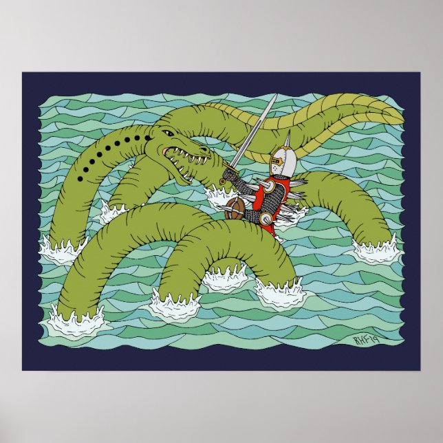 Lambton Worm och riddare Poster (Framsidan)