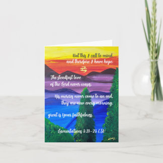 Lamentation 3:21-23 Sunrise Mountain Note Card Anteckningskort