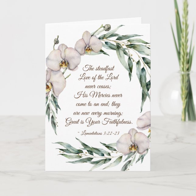 Lamentation 3:22-23 Herren Steadfast Kärlek Kort (Framsida)