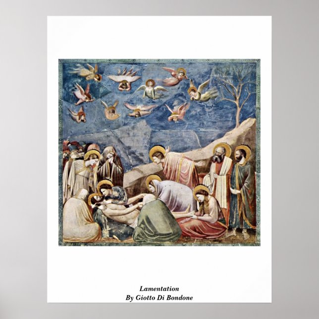 Lamentation av Giotto Di Bondon Poster (Framsidan)