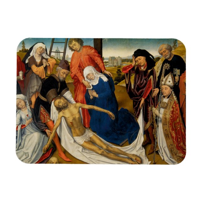 Lamentation över Dead Kristus, c. 1460-1464 Magnet (Horisontell)