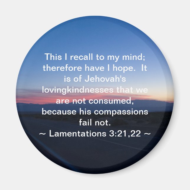 Lamentationer 3:21-22 magnet (Framsidan)